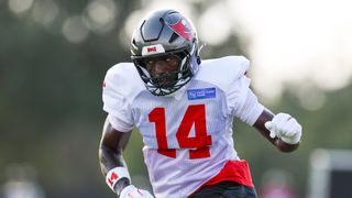 Chris Godwin and more mispriced WRs (featured). Photo by Nathan Ray Seebeck-Imagn Images